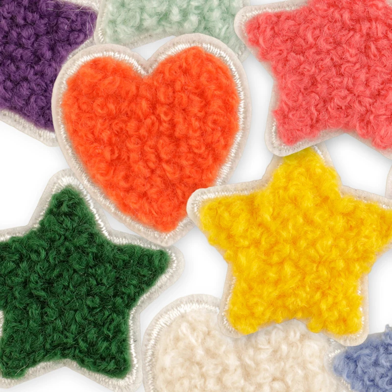 22 Stück Chenille-Herz-Stern-niedliche Aufnäher für Kleidung, zum Aufbügeln, bestickt, für Kinder, viele Aufkleber, Packung, Parches, Nähen, Jacken, Stoffe – Detail 6