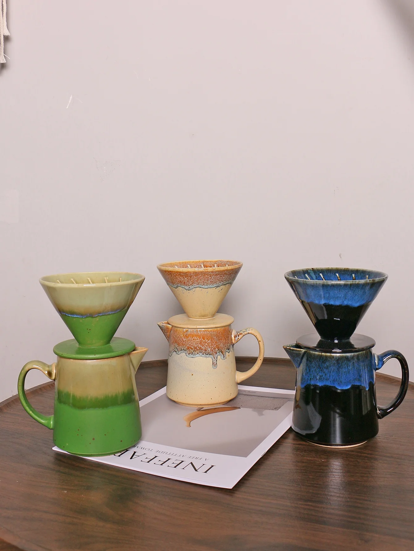 

Multi-Color Cerc Hand-Poured Coffee Pot Set Filter Funnel And Filter Cup Home Office Coffee ing Tools Nordic Sle