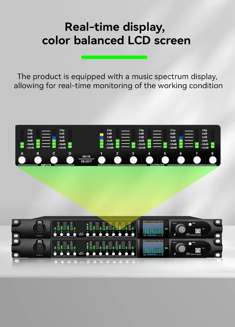 Paulkitson Driverack SD448 Digitaler Audio-Prozessor mit Auto FIR/EQ, integrierter USB-Soundkarte, RTA-Unterstützung und 4-in-8-out Prozessor für Mikrofone – Detail 6