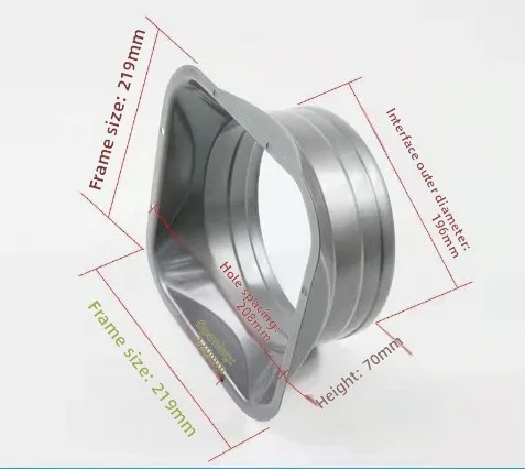 For Kitchen Hood Ventilator Pipe Connecting Vent Flange Exhaust Duct 4-10inch Electrostatic Spray Metal Silver-gray