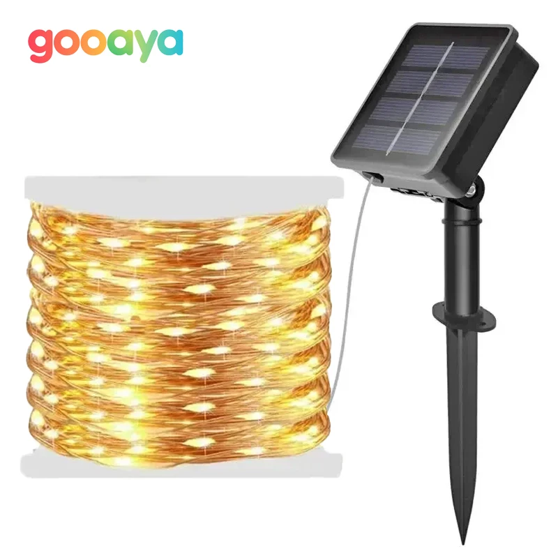 100 LED Solar Fairy Waterproof Copper Wire String Lights Christmas Party Garland Solar Power Lamp for Outdoor Garden Wedding