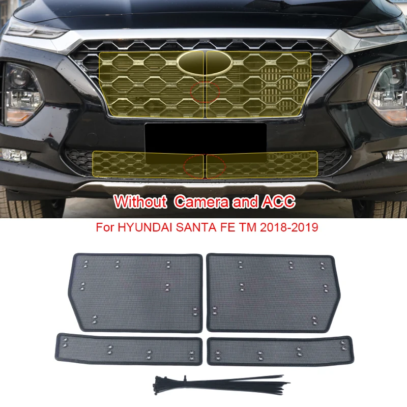 Stainless Steel Car Insect Screening Mesh Front Grille Insert Net Styling For Hyundai SANTA FE TM 2018-2025 Auto Accessories