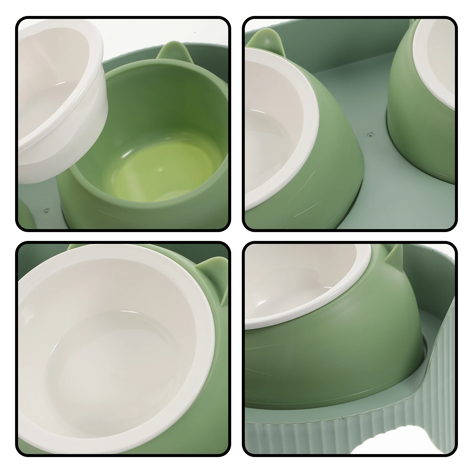 

Anti-Slip Cat Food Feeder Double Feeder Raised Design Bite Resistant Non-Skid Dog Water Household Decorative Pet Bowl Slow