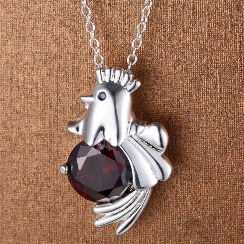 

Новое ожерелье из стерлингового серебра 925 пробы с подвеской из красного циркона для женщин, свадебные украшения, изысканные аксессуары, высококачественные модные подарки для вечеринок