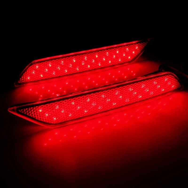 Car Red Lens 60-SMD LED Bumper Reflector Brake Tail Turn Signal Lights For Honda Civic Sedan 2013-2015