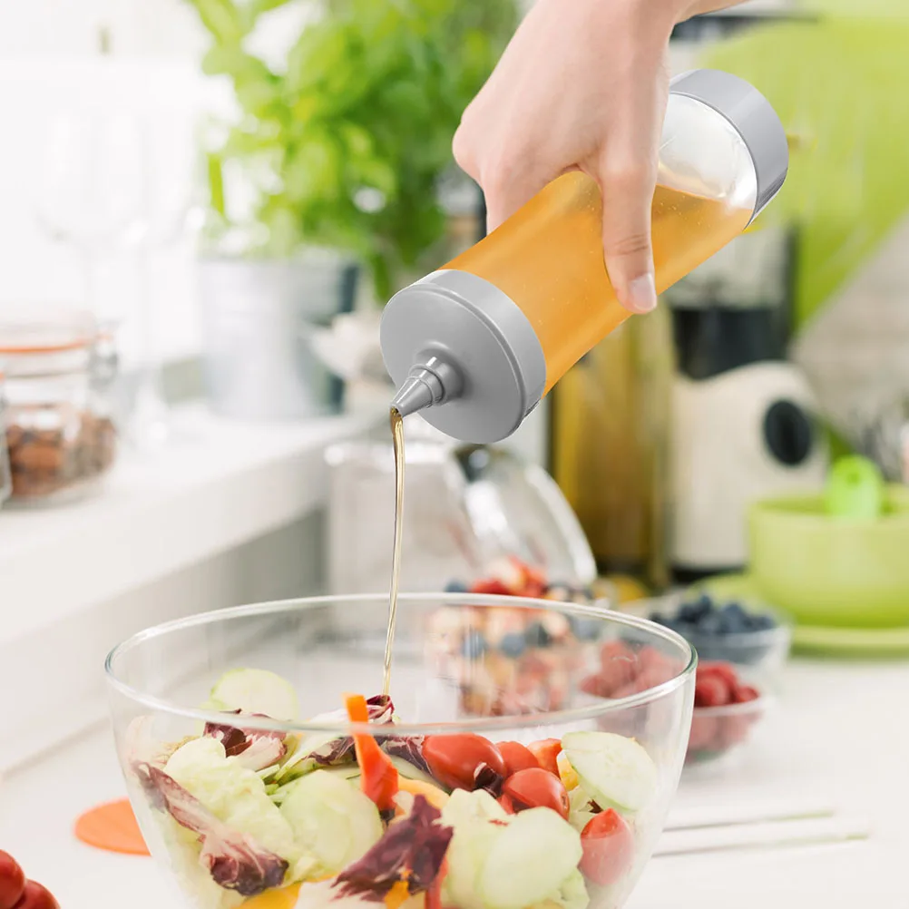 

2pcs Food Grade Squeeze Bottles Leak-Proof Condiment Containers For Kitchen Bbq Salad Dressing (Grey) Kitchen Supplies Baking