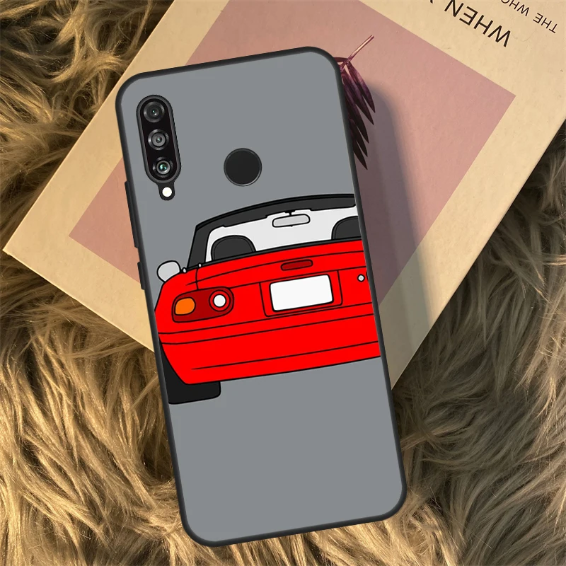 Miata-Funda roja Mx5 Na para Huawei P40 P20 P30 Lite P50 Mate 50 Pro P Smart 2019 Honor 70 50 X8 X9 X9a