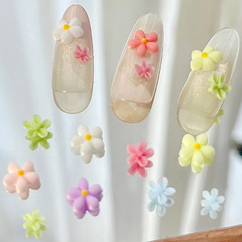 Resina cinco pétalas flor frangipani bowknot estrela rebite liga de metal garfo grânulo punk acessórios da arte do prego decorações ferramentas manicure