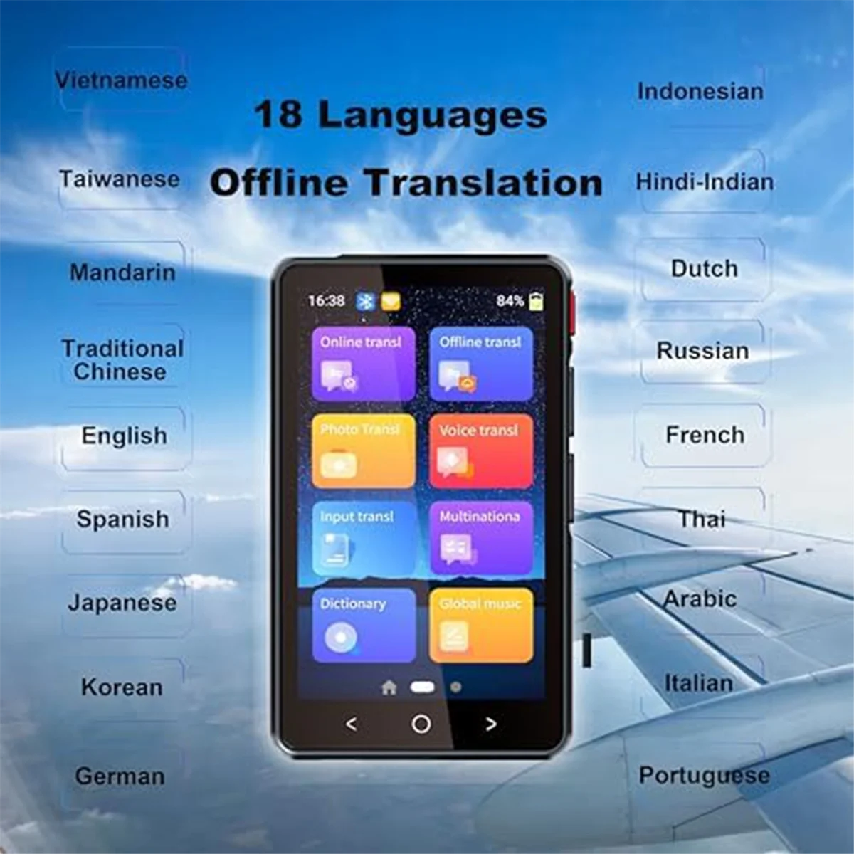 

A02R! 139 Language Translator 4 Inch Offline/Photo Translation Language Translator Two-Way AI Voice Translator