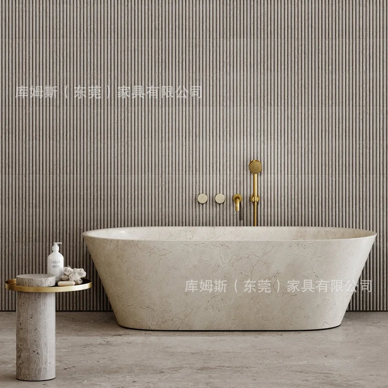 Natural marble bathtub living room light luxury simple modern bathtub for home