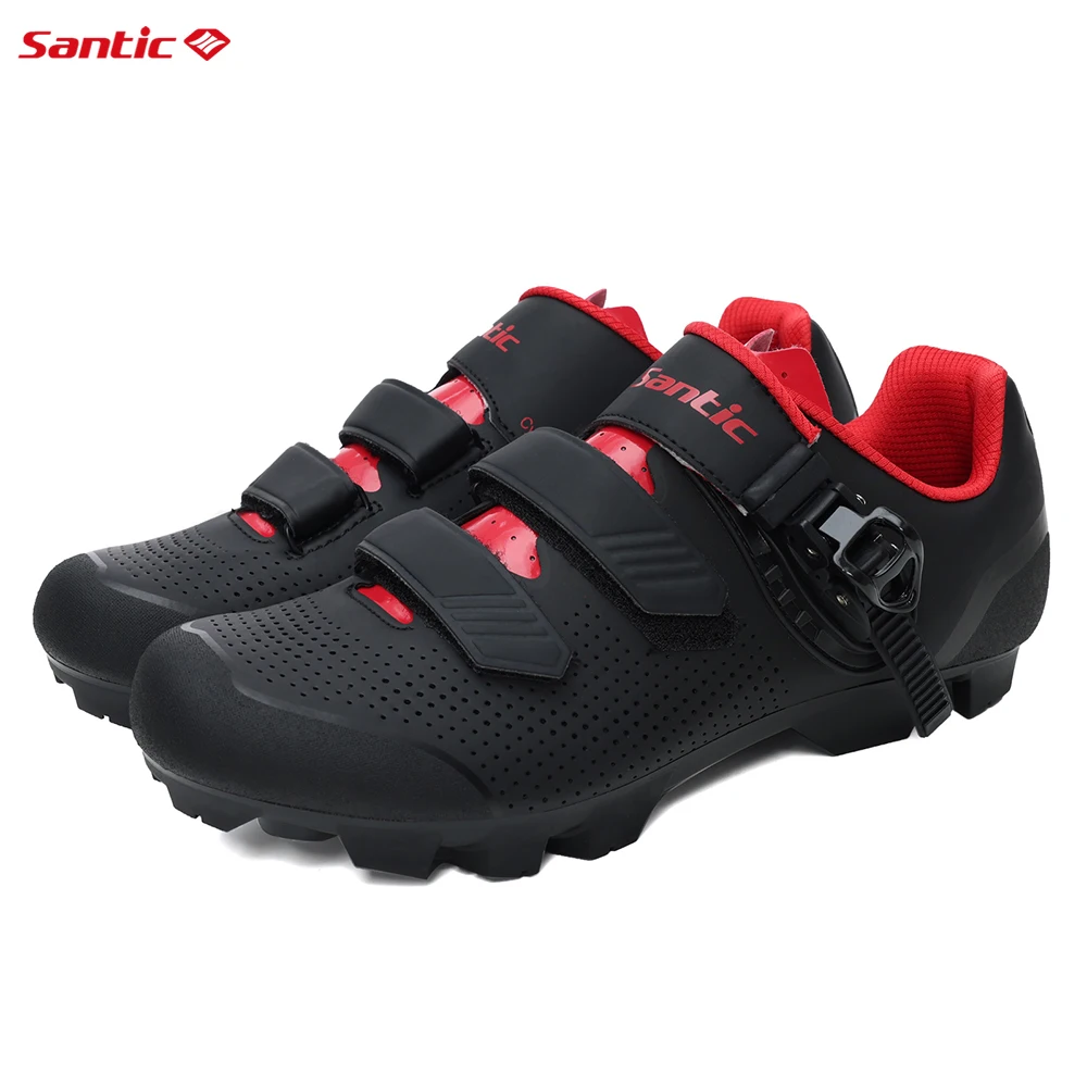 Santic MTB Cycling Shoes Unisex Mountain Bike Wear Resistant Waterproof Bicycle Nylon Bottom Self-Locking Riding Shoes KMS20024