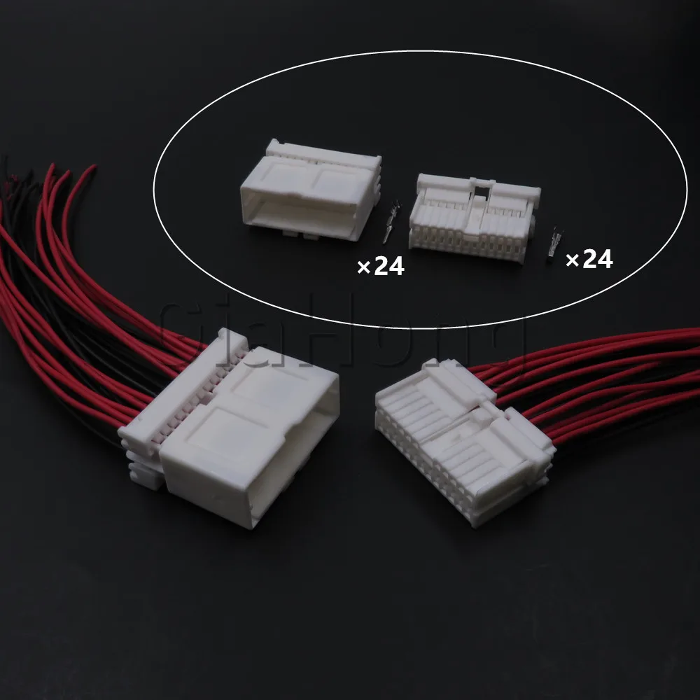 

Комплект из 24-контактных автомобильных разъемов MG653033, сборка AC 1123364-1, негерметичный автомобильный штекер 1123387-1, автомобильный разъем «папа-мама»