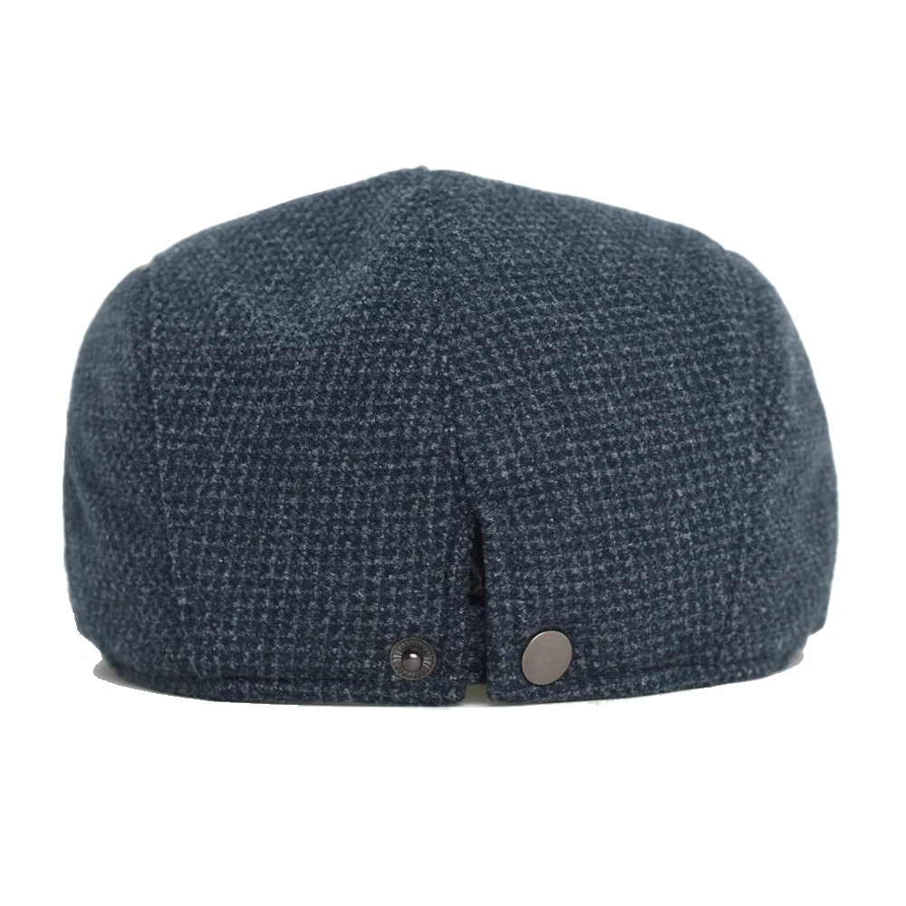 Winter Herbst Warme Zeitungsjunge Mütze Männer Frauen Plaid Dicke Vintage Casual Berets Mode Flachen Hut Schirmmütze Einstellbar – Detail 13