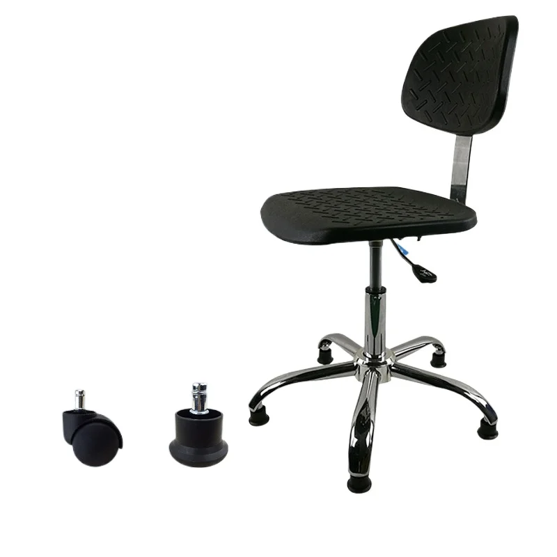 Backrest Laboratory Chair Workshop Assembly Line Rotating Lifting Chair Pu Foam Anti-static Chair Stool