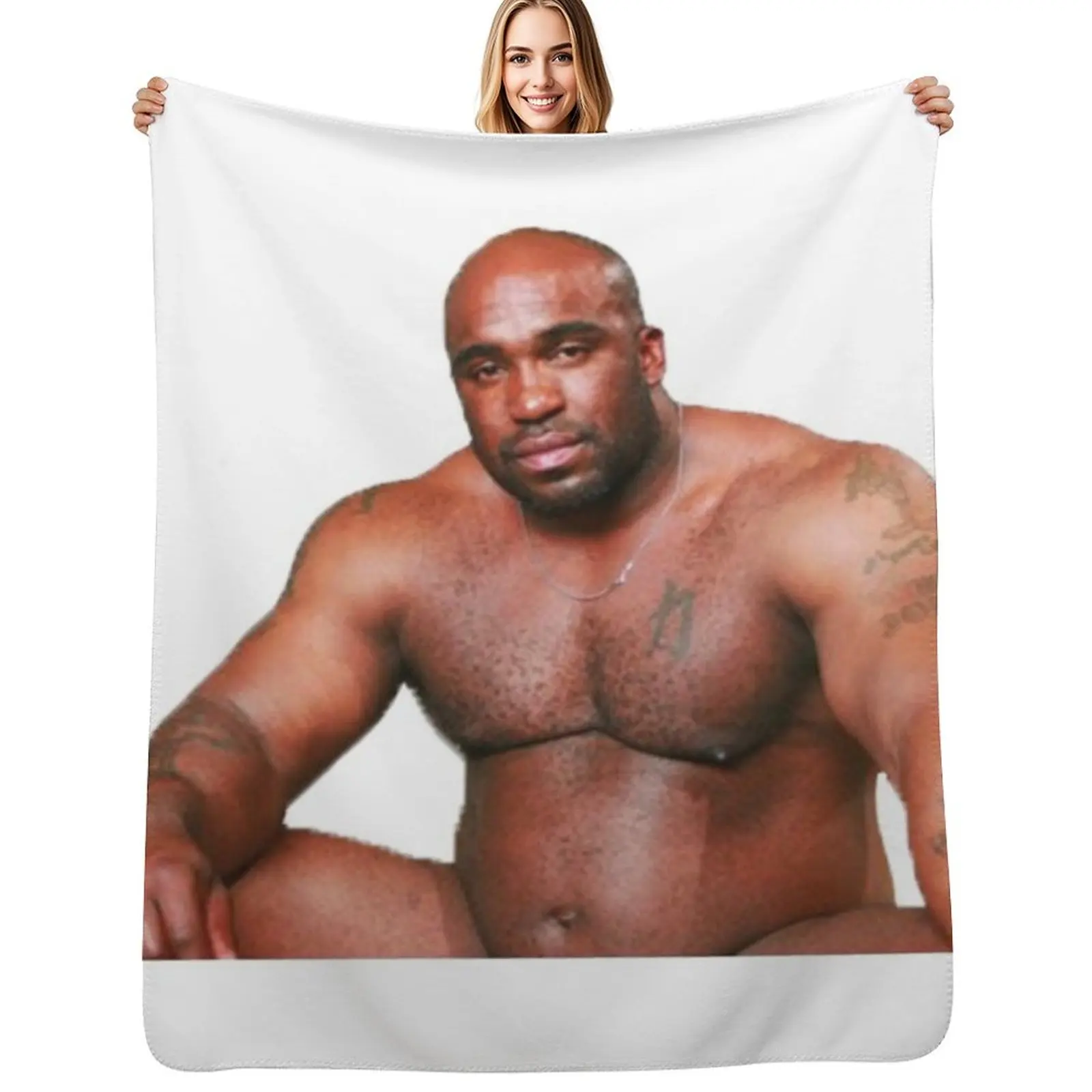 

Barry Wood Bobblehead - Black Guy PBS Meme Throw Blanket Wrinkle Resistant Lightweight Blanket