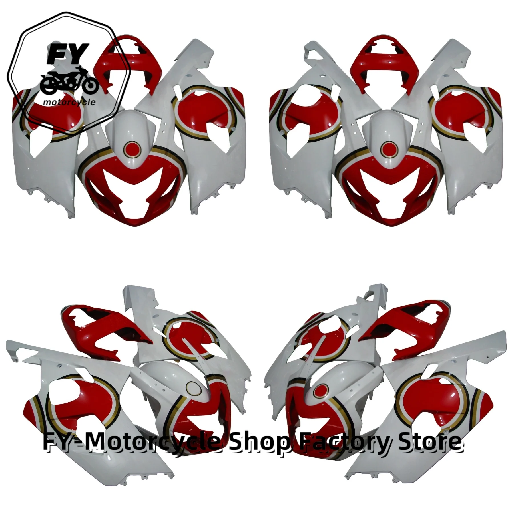 Pre-Drilled Full Fairings Kit Compatible For GSX-R600 GSX-R750 K4 2004-2005 Motorcycle Complete Bodywork Shell Fairing Set