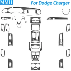 For Dodge Charger 2015-2022 Carbon Fiber Gear Shift Speedometer Window Lift Air Vent Panel Set Car Interior Accessories Sticker