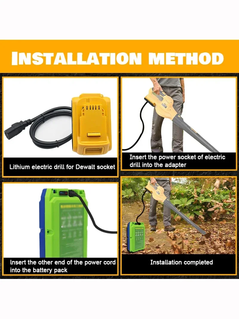 Obudowa akumulatora litowego Adapter narzędziowy Przewód zasilający Do Dewalt Do Milwaukee Do Makita 18V 20V Połączenie maszyny Akumulator kwasowo-ołowiowy 24V — zdjęcie produktu 7