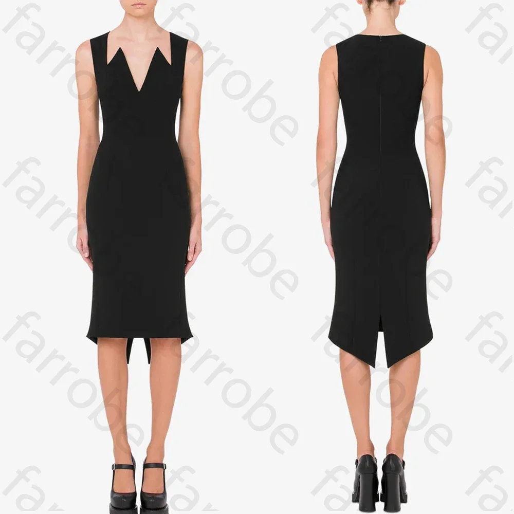 Платье длиной до колена из эластичного крепа по индивидуальному заказу, вечерние платья трапециевидной формы, вечерние изысканные платья высокого качества для выпускного вечера для женщин