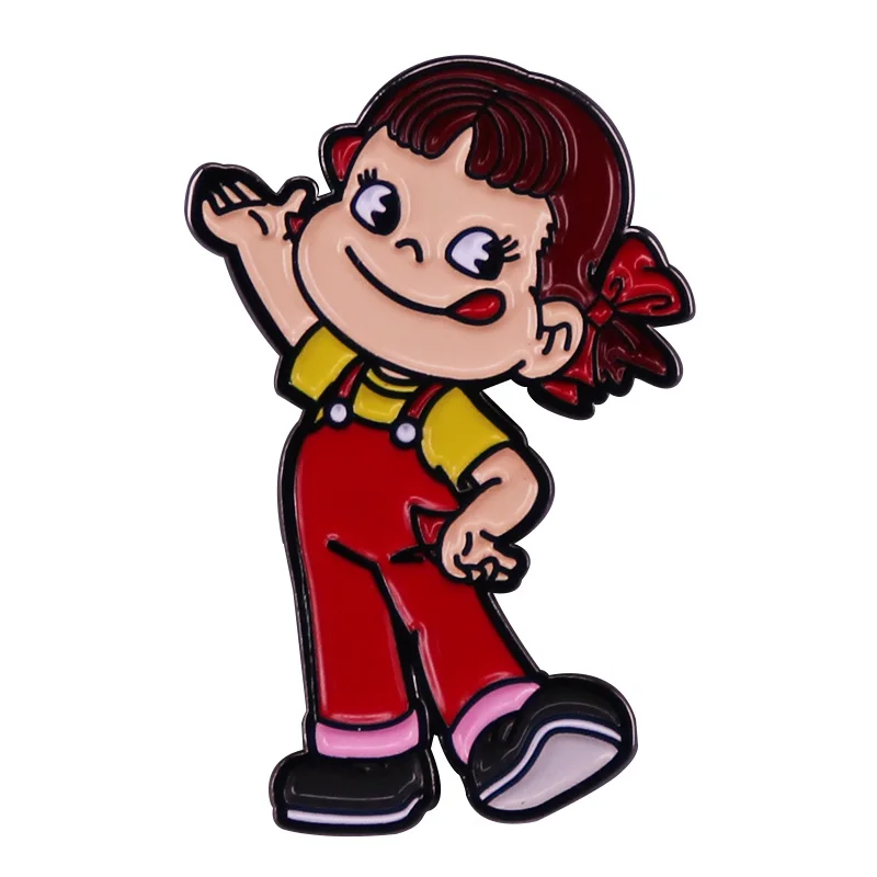 Bonito dos desenhos animados menina broche engraçado mochila roupas decoração acessórios