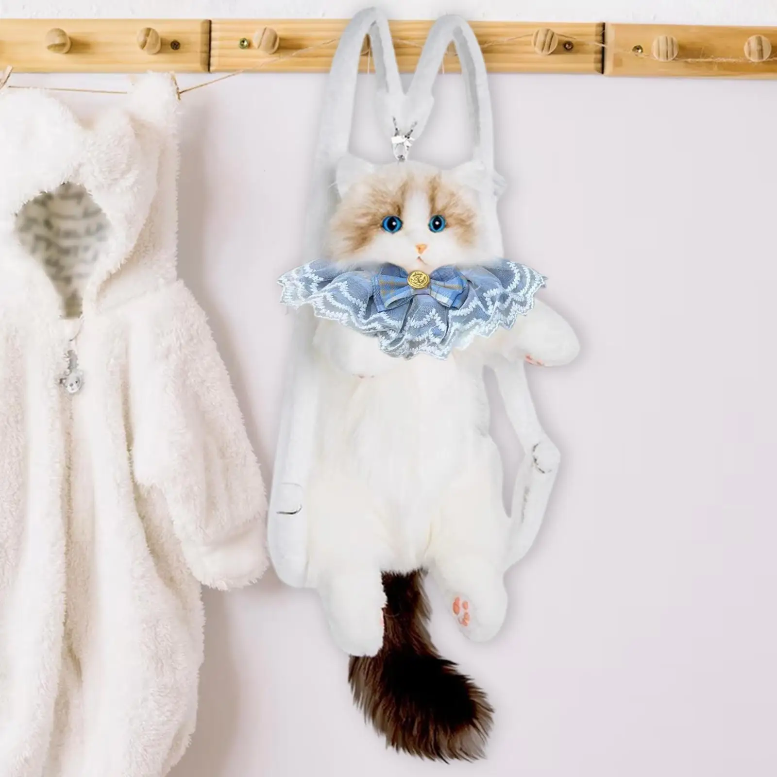 Zaino simpatico gatto di peluche Zaino cartone animato realizzato a mano per adulti e bambini