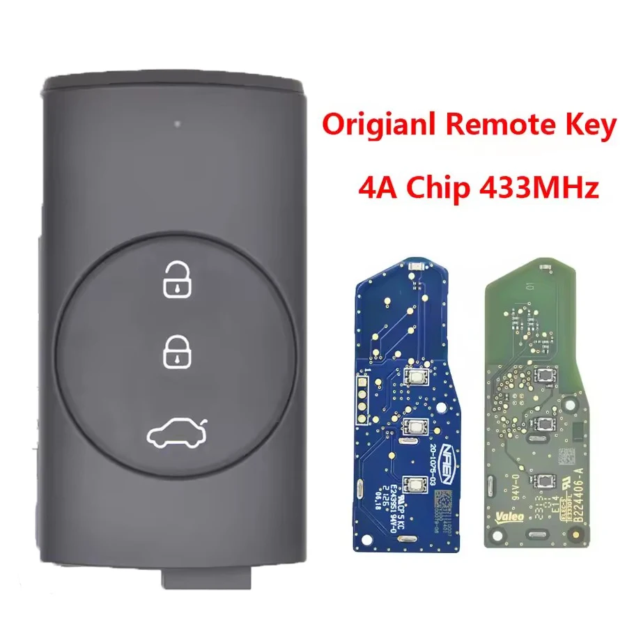 

KEYECU Original Keyless Remote Key FOB 3BTN 434Mhz 4A Chip For Chery Tiggo 7 8 Plus Pro EXEED Vantas TX TXL LX With Emergeny Key