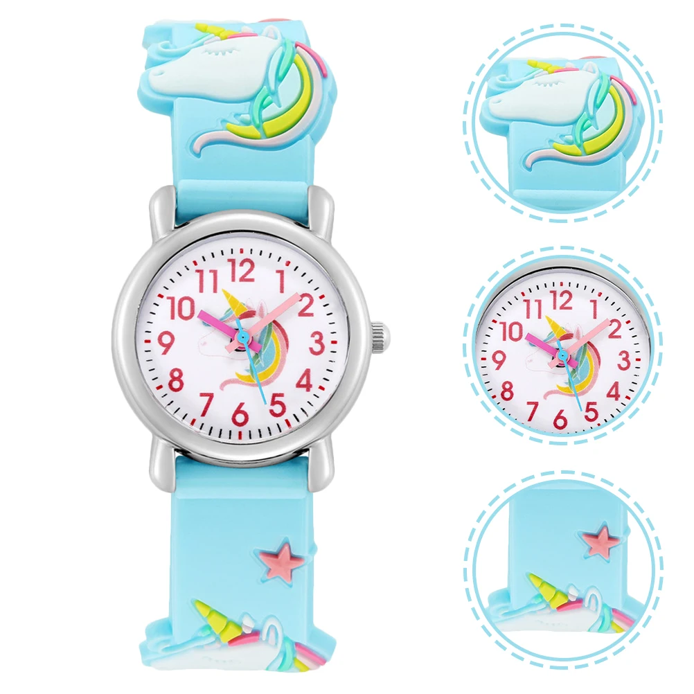 

Unicorn Kids Watch Children Cartoon Girl Watch Precise Movement Smooth Surface Student Wrist 3D Design Adjustable B Durable