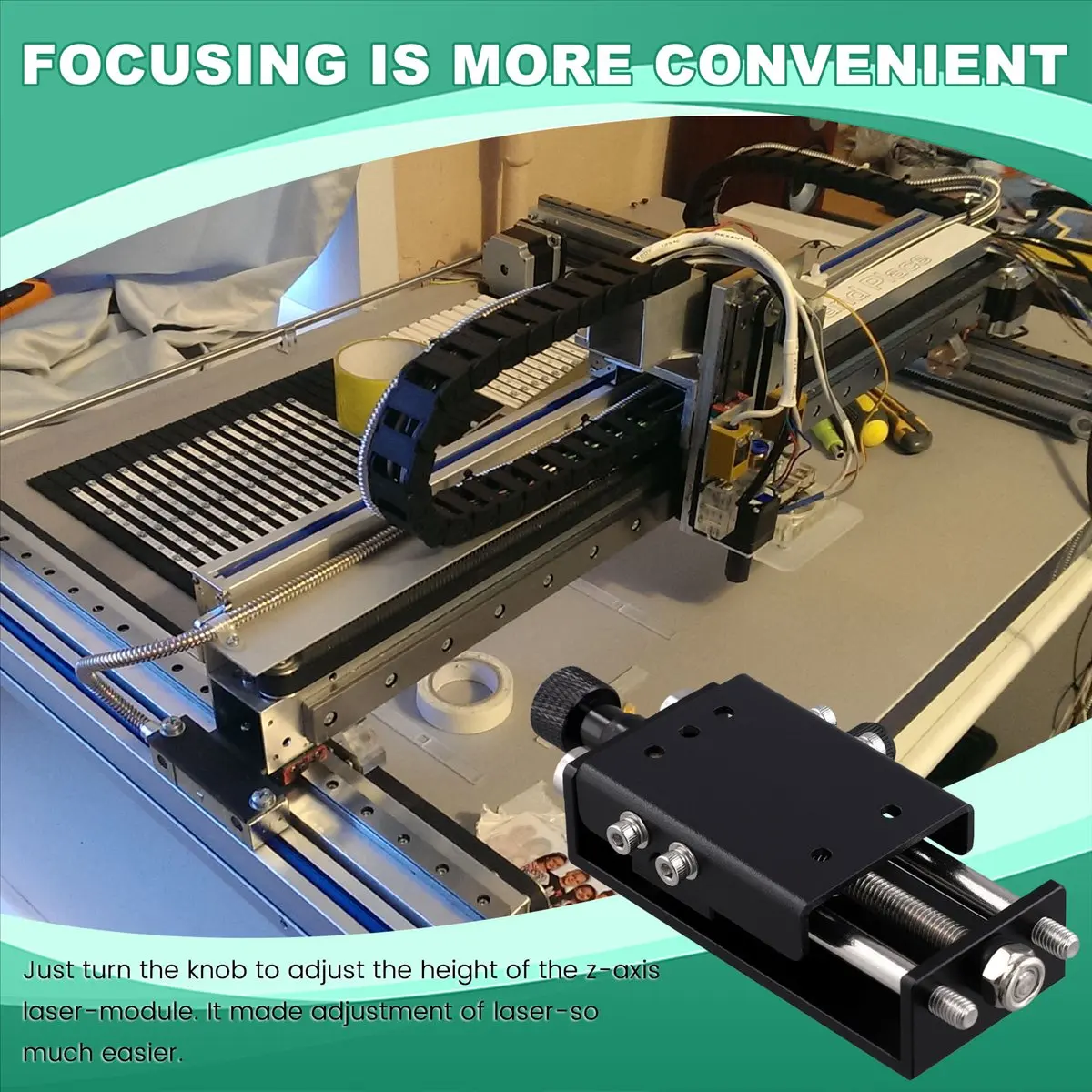 646~FlashZ Height Adjuster, Z Lift Focus Control Set for TTS 25 TTS 55 TT-5.5S Engraver, Module Lifting