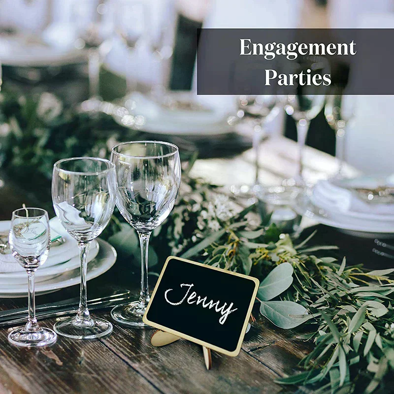 

10 шт. мини-вывески для классной доски с мольбертом для свадьбы, дня рождения, вывески для досок для сообщений и декор для мероприятий, деревянные карточки с местами