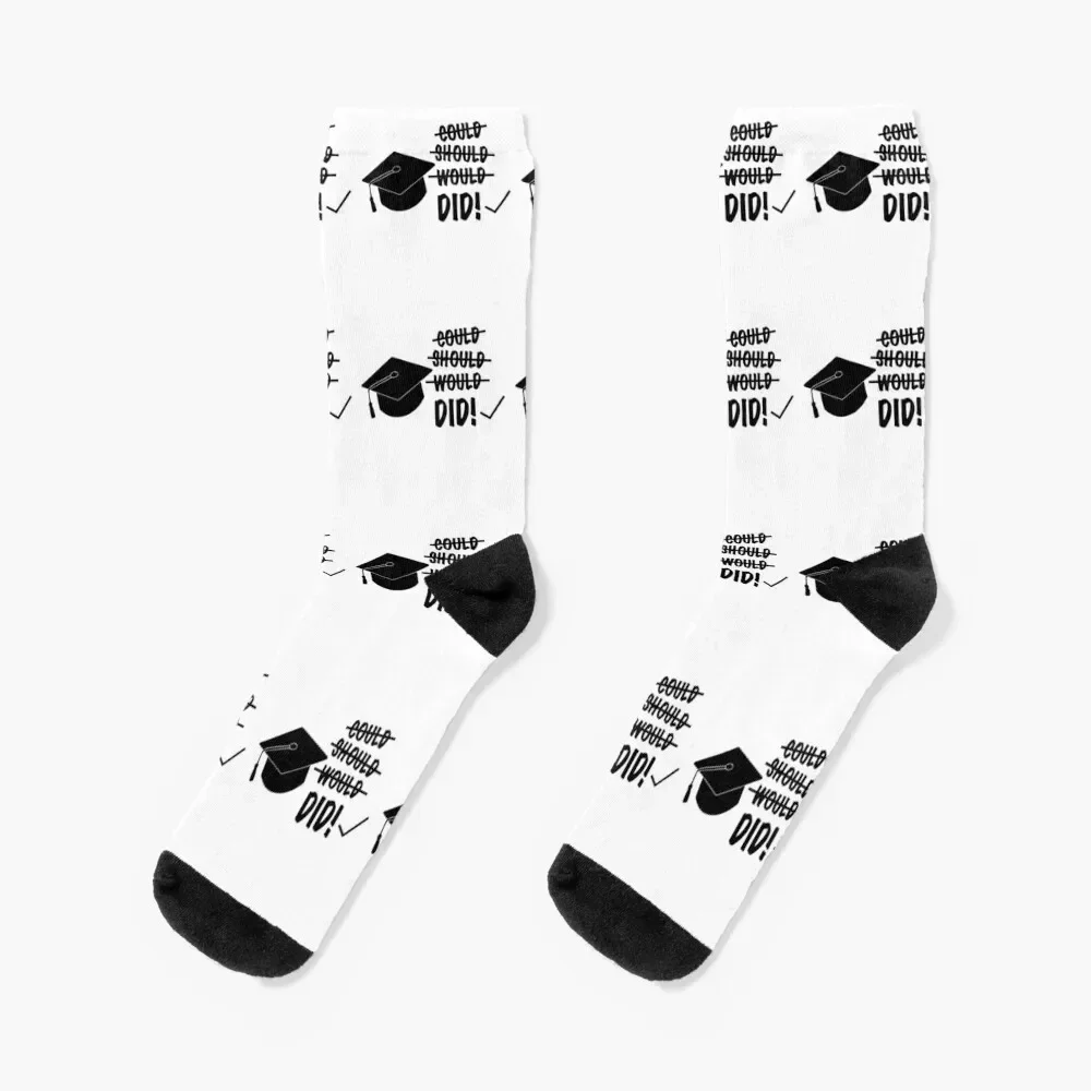 Master Bachelor Degree Could Should Would Did! Completion Graduate University Diploma Socks