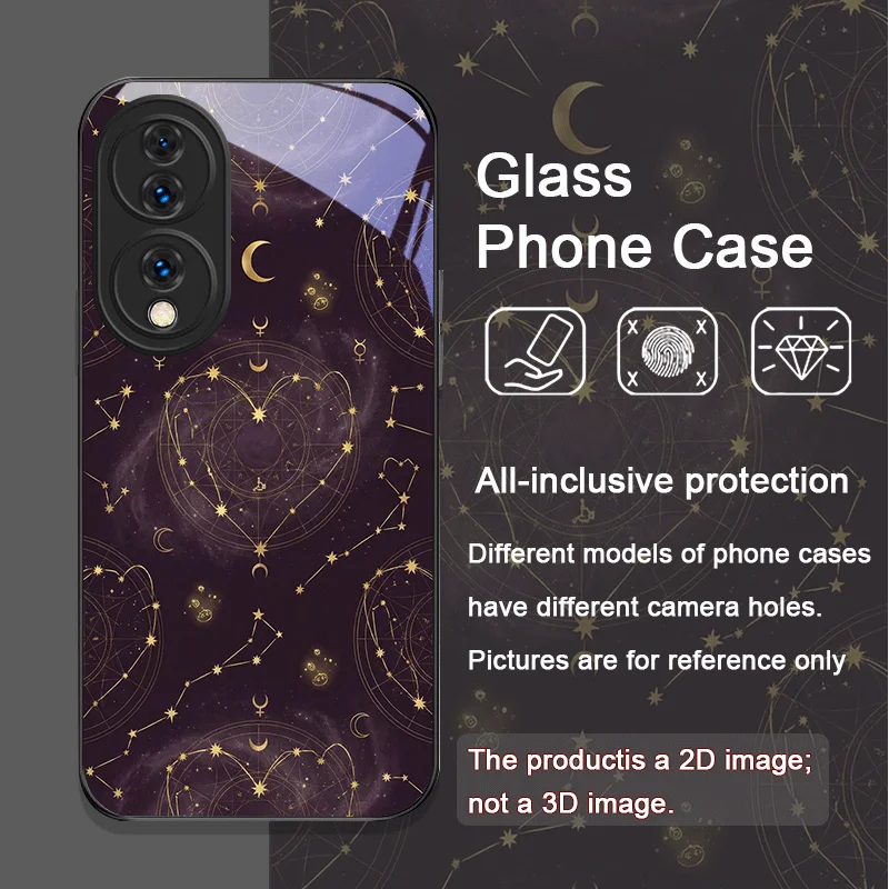 Mystical Starry Sky and Moon Pattern Tempered Glass Phone Case for Redmi Note 15 Pro+ 14 13 12 11T PRO 10 Lite 15C 14C 13C Cover view 5