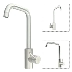 Kitchen-Water Faucet 304 Stainless Steel Sink Faucets Cold & Hot Mixer Tap Bathroom Basin 360 Degree Rotation Single Handle Taps