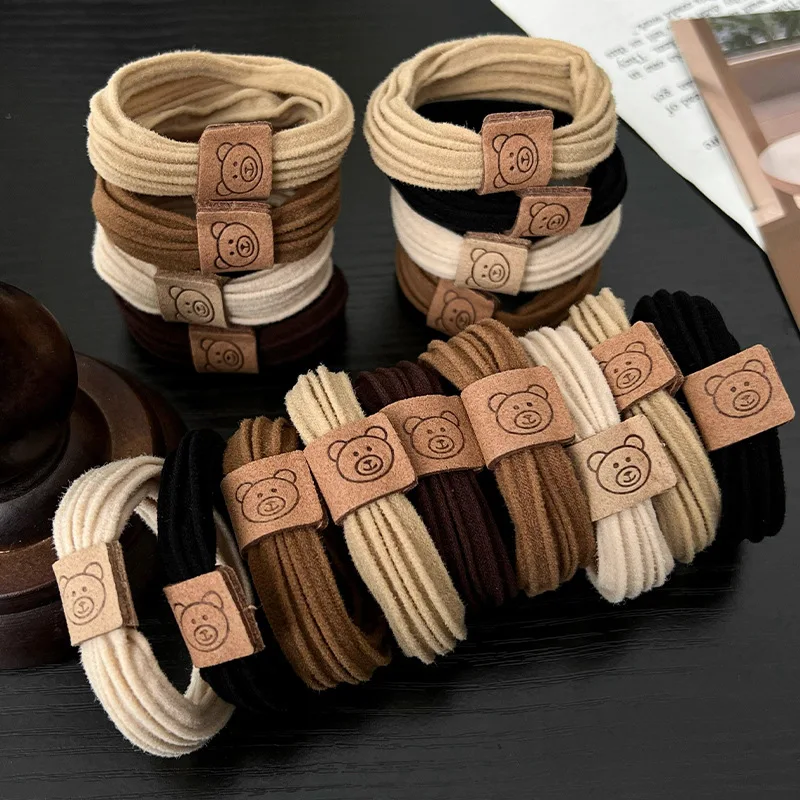 5 teile/satz dicke Bär Haar Gummibänder für Frauen elastische Haar gummi Dame Nylon Haar Seil Gummi Mädchen Haar gummis Stirnband Zubehör – Detail 1