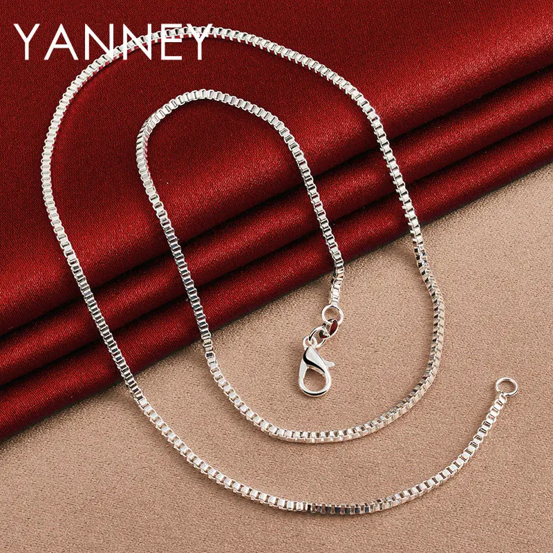 

Fine Jewelry 925 Sterling Silver 20 Inches Box Chain Necklace For Men Women Party Fashion Wedding Gifts