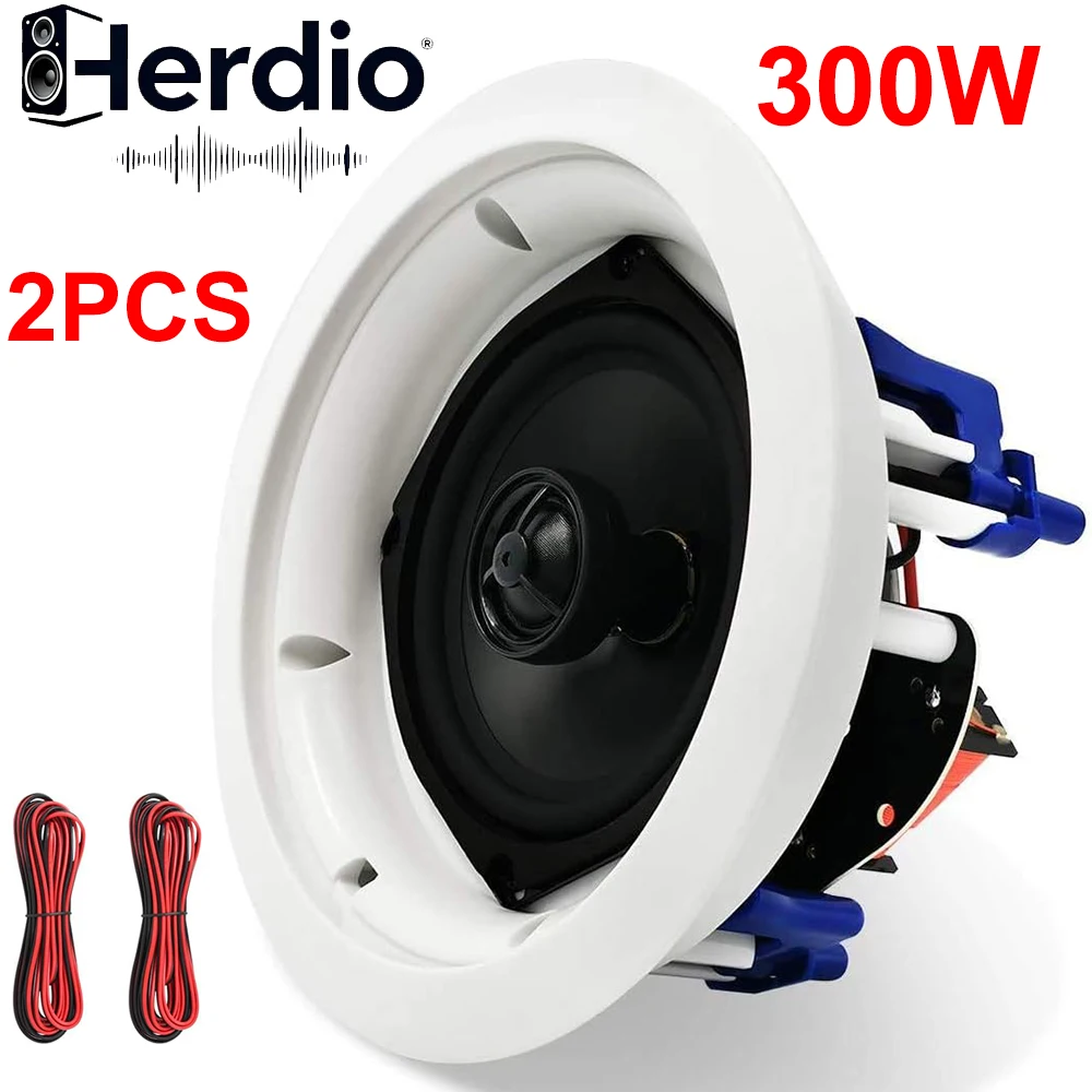 

Herdio 5.25 Inch Ceiling Speaker 300W Home Recessed Speaker System Suitable for Humid,Kitchen,Bedroom,Covered Patio (A Pair)