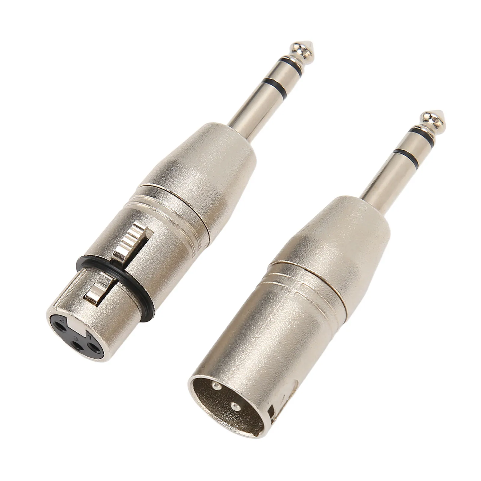 1 Pair 1/4 Inch TRS to XLR Adapter 6.5mm Stereo 1/4 TRS Male to XLR 3Pin Female and Male Connector for Mixers Microphones