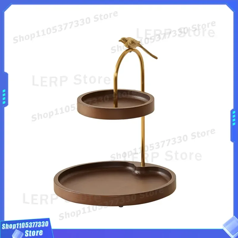 Wooden Double Layer Cosmetic Storage Box Desktop Perfume Lipstick Organizer Shelf Display Stand For Skin Care Products