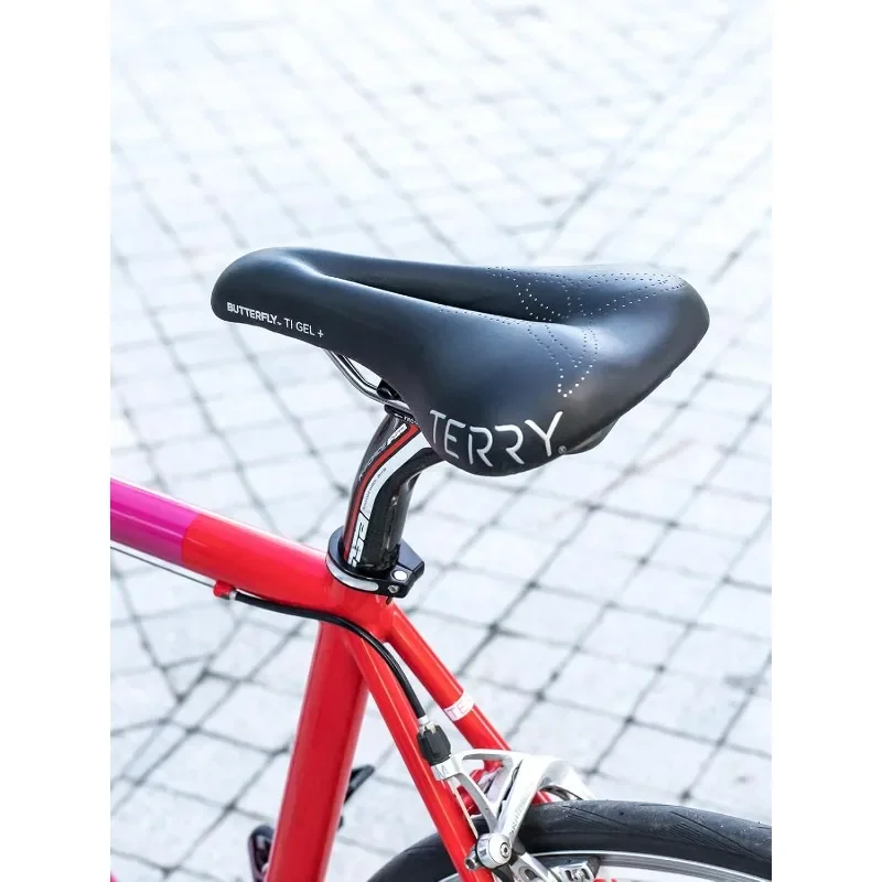 

Махровое велосипедное седло, женское гелевое седло с бабочкой Ti — женское велосипедное сиденье — гибкое и удобное — кожаный чехол
