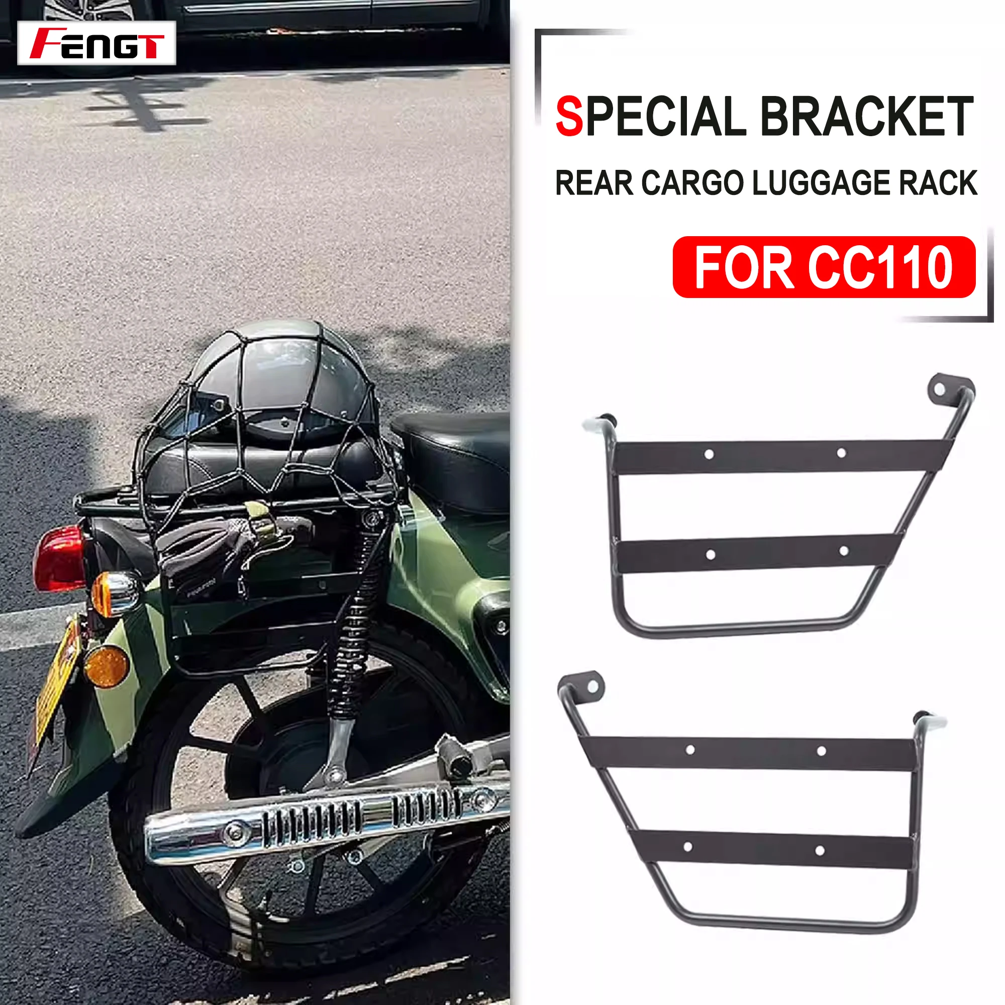 

For HONDA Cross Cub CC110 Motorcycle CC 110 Right Left Side Saddle Bag Trunk Bag Holder Bracket Rear Cargo Rack Luggage Rack