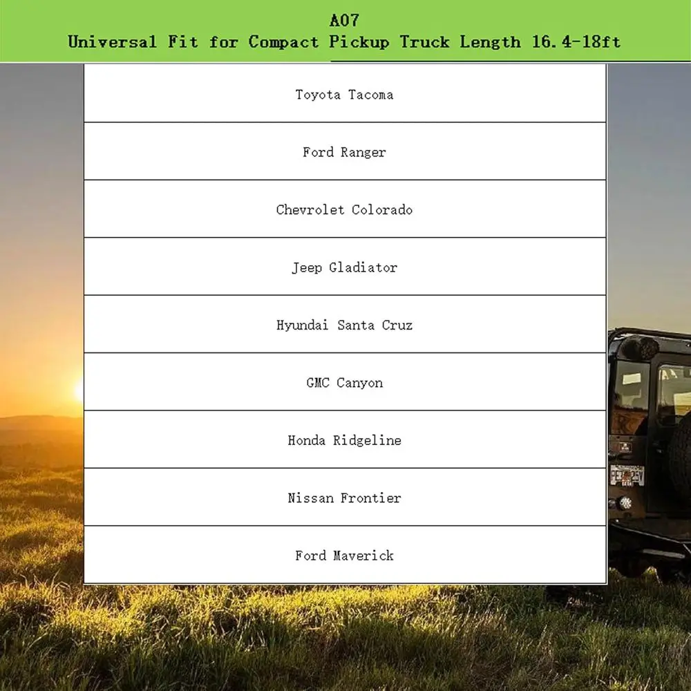 غطاء سيارة عالمي مقاوم للماء والشمس 420D مع سحاب باب للشاحنات المدمجة، طول 16.4-18 قدم #4