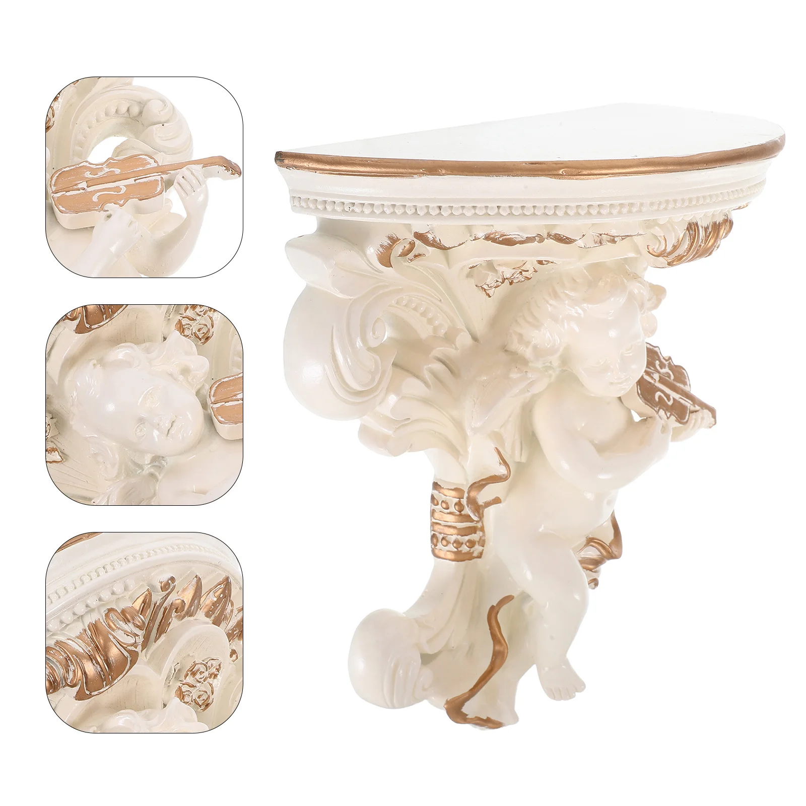 

1pcs European Style Wall-Mounted Angel Shelf Resin 3D Sculpture Decor For Living Room Bedroom Angel Wall Art Resin Wall