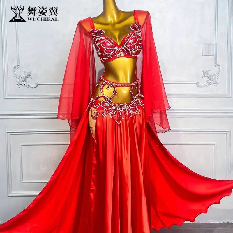 

Dancing Wings Belly Dance Performance Costume Practice Outfit for Women 2024 New Oriental Dance Dancewear Autumn WZY086