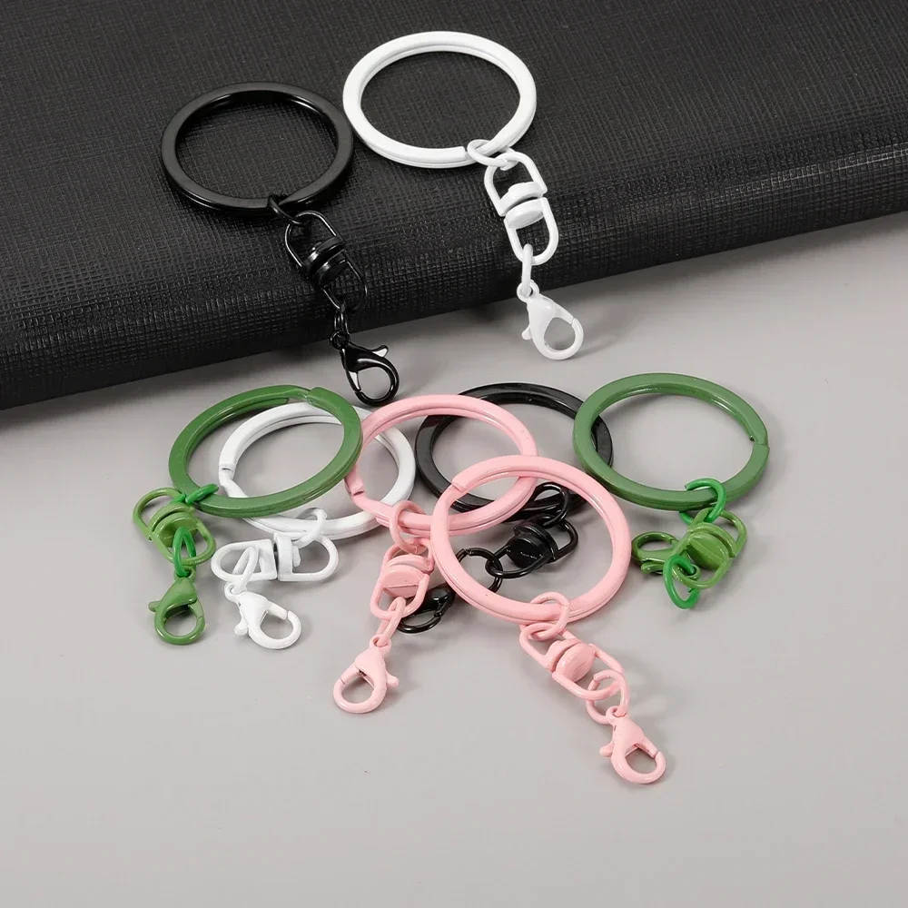50PCS Metal Colorful Keyring Keychain Split Rings Key Ring Lobster Clasp Key Pendant Chains Keychains Climbing Buckle Carabiner