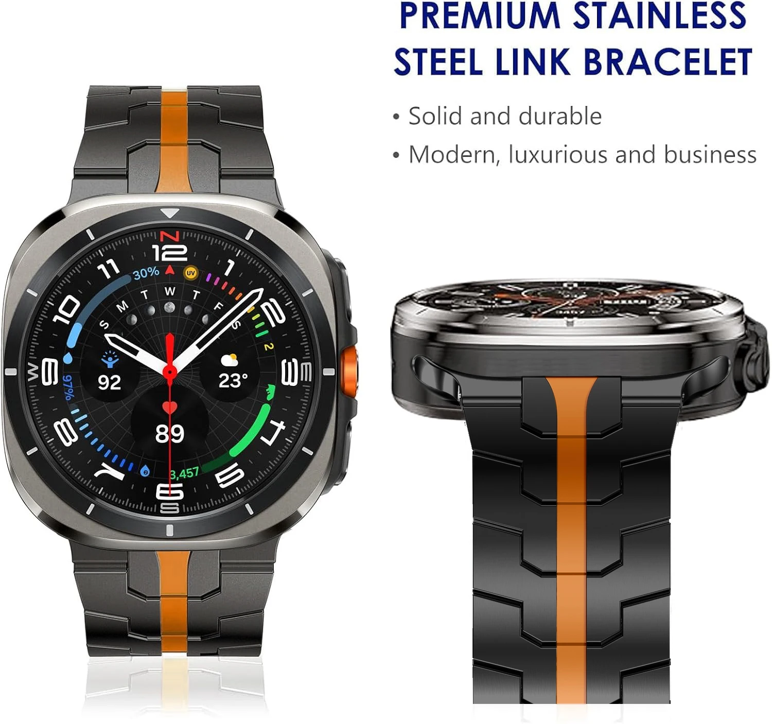 Magnetisches Titan-Metallarmband für Samsung Galaxy Watch Ultra 47 mm, luxuriöses Link-Band für SAMSUNG ULTRA 7 47 mm, Herrenarmband ohne Lücken