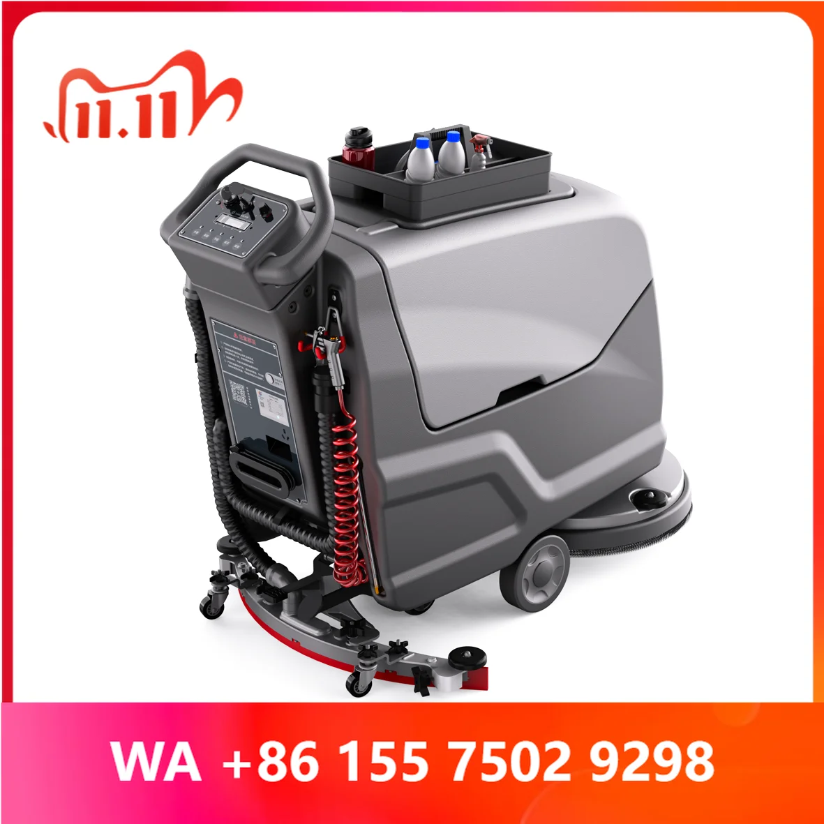 CleanHorse ARES530 W-behind Floor Scrubber - 510mm Extra Wide Single Disc Scrubber Dryer for Heay- Factory Floor