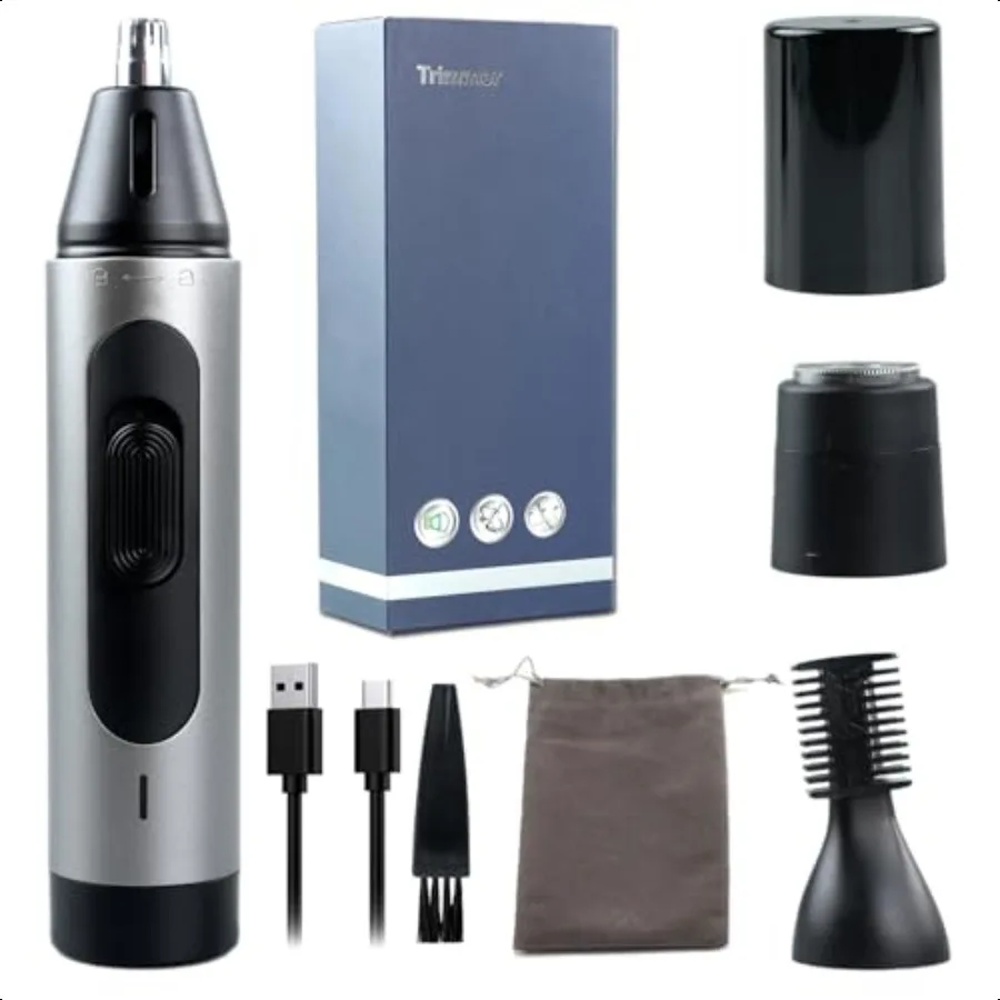 

Nose Hair Trimmer for Men Rechargeable3in1 Painl Ear Hair Trimmer Eyebrow and Facial Hair Trimmer Set Ipx5 Waterproof Suitable