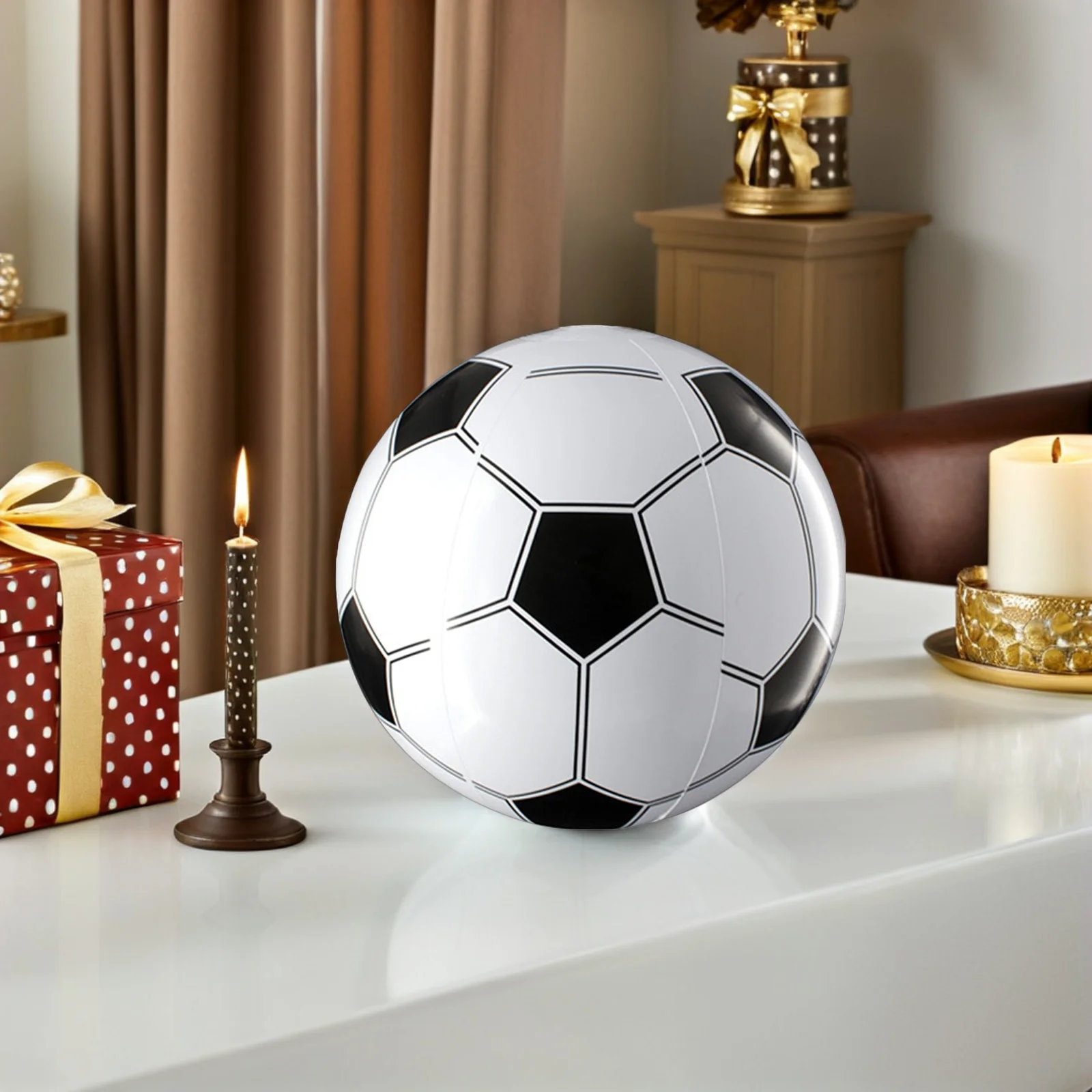 

6pcs Inflatable Soccer Balls Premium Pvc Material Easy Inflate Leak Resistant For Kids Play Party Decor Football Theme Event