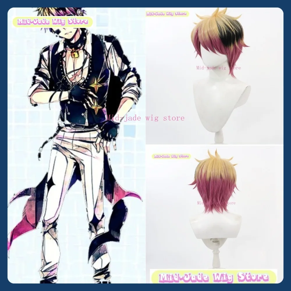 

Mid-jade Wig Store Demon Butler & Black Cat Rono Fontaine Cosplay Wig Anime Game Role Playing Synthetic Hair Halloween Party