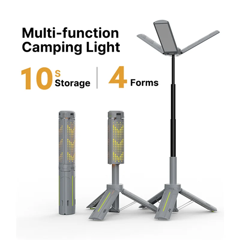 ABZV-Telescoping Camping Lantern Rechargeable Outdoor Portable Camping Lamp Fishing Flashlight Telescopic Light