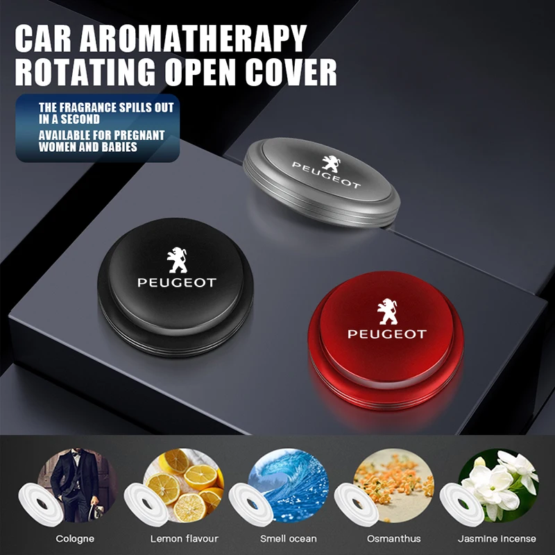 Car Air Freshener Solid Perfume Rotaing Aromatherapy Decor For Peugeot 408 4008 308 3008 Rifter 5008 508 2008 208 301 RCZ 407